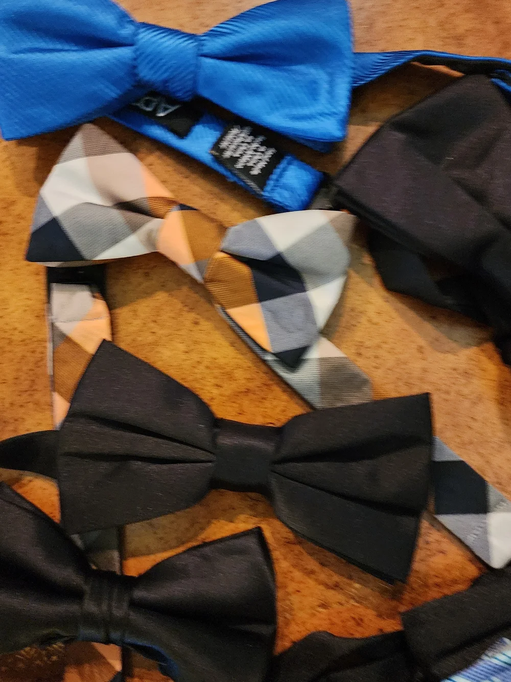 7pc Men's Pre-Tied Bow Tie Lot Chaps Apt. 9 Spring Notion Black Blue Formal